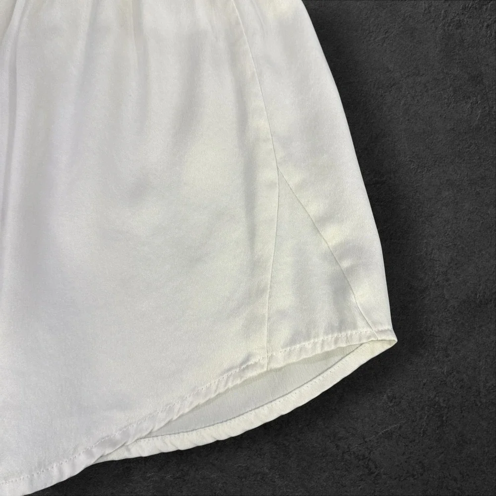Lunya Washable Silk Sleep Shorts White Womens Size Medium Relaxed Loungewear